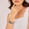 Elegant 18K Gold Plated Stainless Steel Bracelet with Colorful Rectangular Stones, Fashion Jewelry for Women