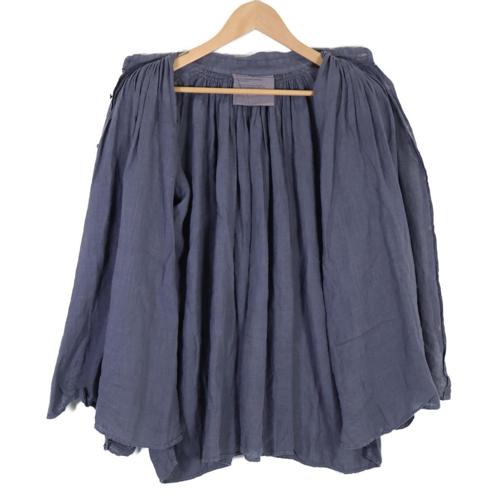 Veritecoeur VC-1658 Gathered Blouse Tops F blueUsed