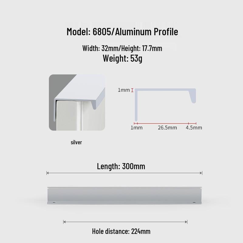 Modern Minimalist Black Invisible Handle for Cabinet Doors and Drawers