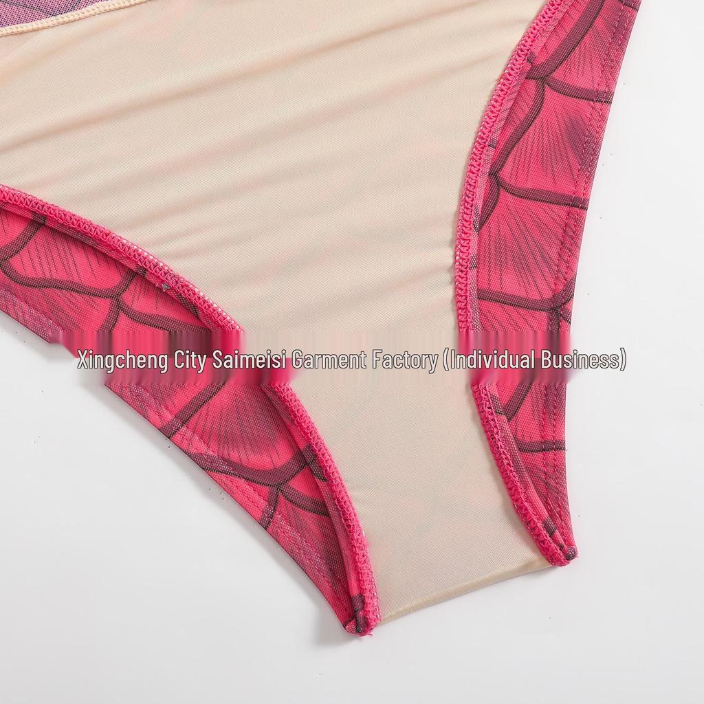 Russian Fish Scale Mesh Long Sleeve Swimsuit