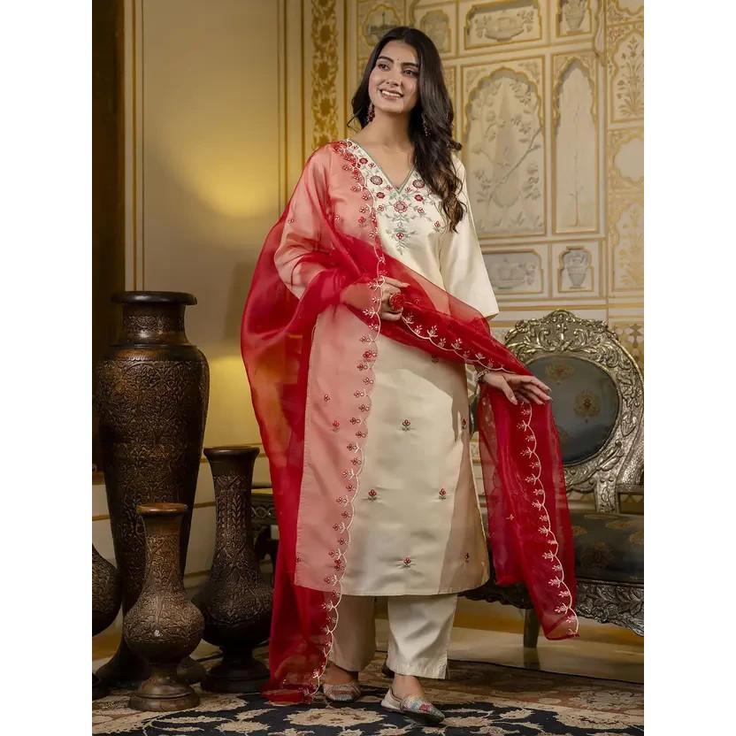 Indian Pakistani Designer Top Kurta Set Bollywood Ethnic Kurti Pant Dupatta Set