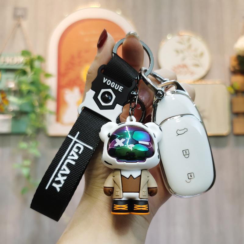 Unisex High-End Key Case: Custom L9 Car Remote Control Protective Shell with Keychain