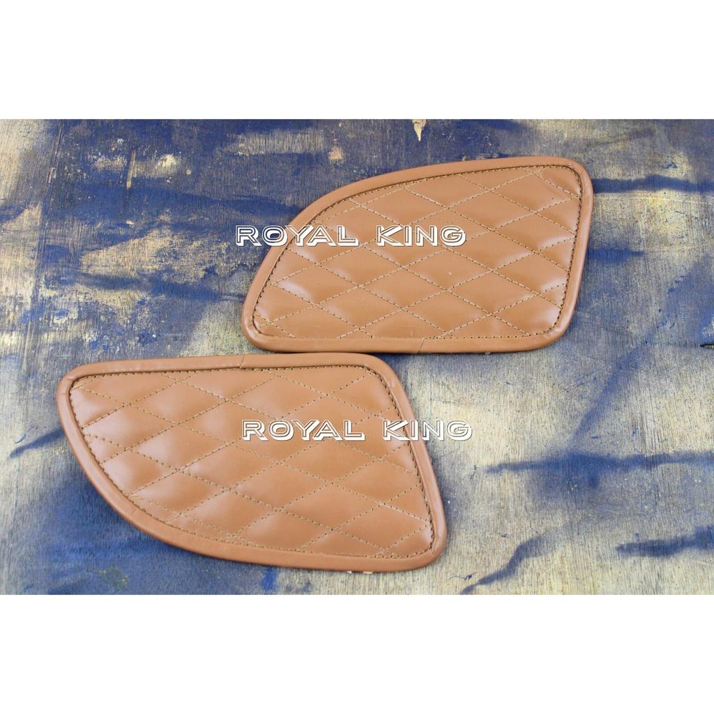 Premium "Quilted Tan Leather Tank Pads" Fit for Royal Enfield Continental GT 650