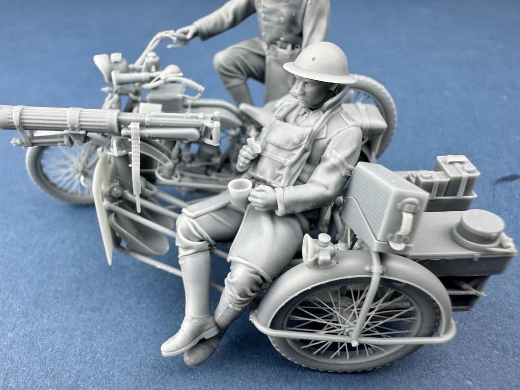 Copperstate Models 1/35 Maßstab WWI Britische Maschinengewehr-Einheit Motorradbesatzung 2 3D-Drucker-Bausatz COPF35081 (Menschen)
