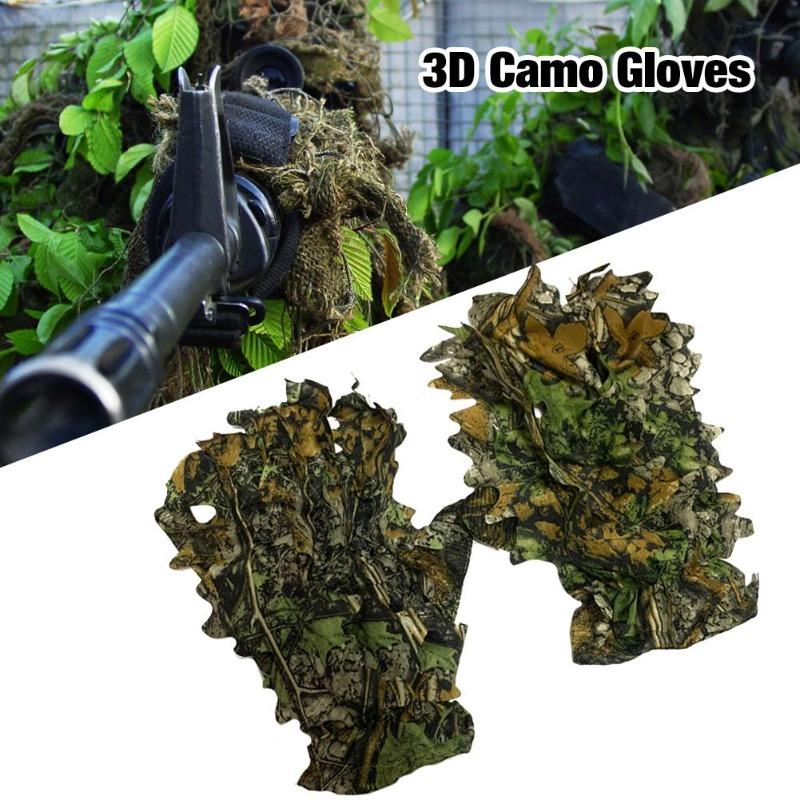 Sneaky 3D Camo Gloves Comfortable Non-slip Durable 3D Leaf Gloves for Paintball Hunting Bird Watching