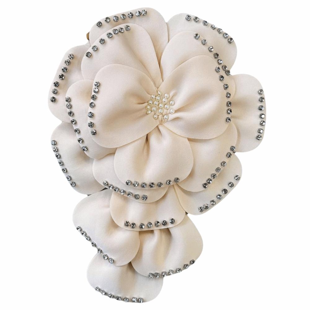 Three-dimensional 3D Chest Flower Clothes Decoration Flower Applique Large Flower Brooches Dress абрикосовый