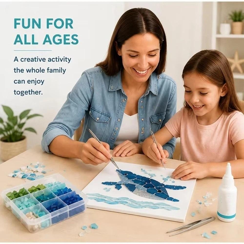 Ocean Inspired Ocean DIY Sea Glass Art Kit Home DIY Crafting Kit Adult Beginner
