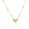 Classic Stainless Steel Bow Charm Necklace Bracelets Earrings For Women Girl New Trendy Choker Jewelry Set Party Gift