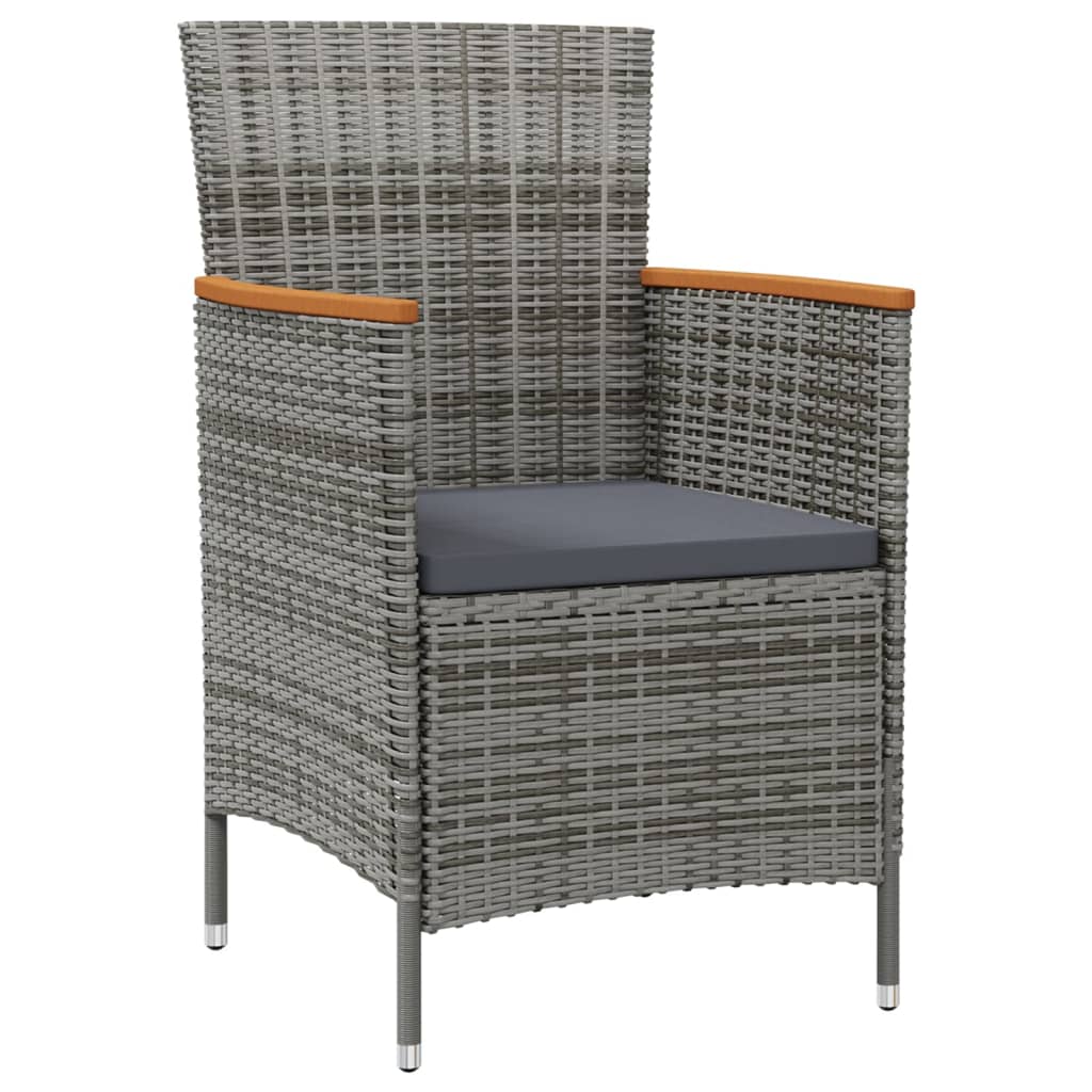 Vidaxl 7-Cz. Garden Furniture Set With Cushions, Pe Rattan, Grey