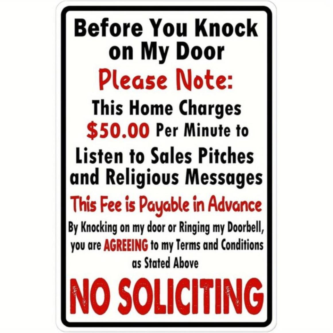 

Vintage Aluminum No Soliciting Sign 20x30cm Durable Metal Wall Decor for Home Office Cafe 20x30cm
