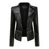 Women's European Size Leather Jacket with Detachable Hem - New Spring & Autumn Fashion 2023