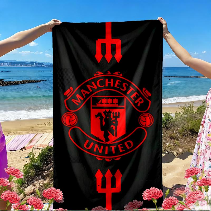 Football United F.C Print Beach Towel, Versatile Lightweight Absorbent Beach Towel for Pool Surf Yoga Bathroom, Perfect Birthday Holiday Gift