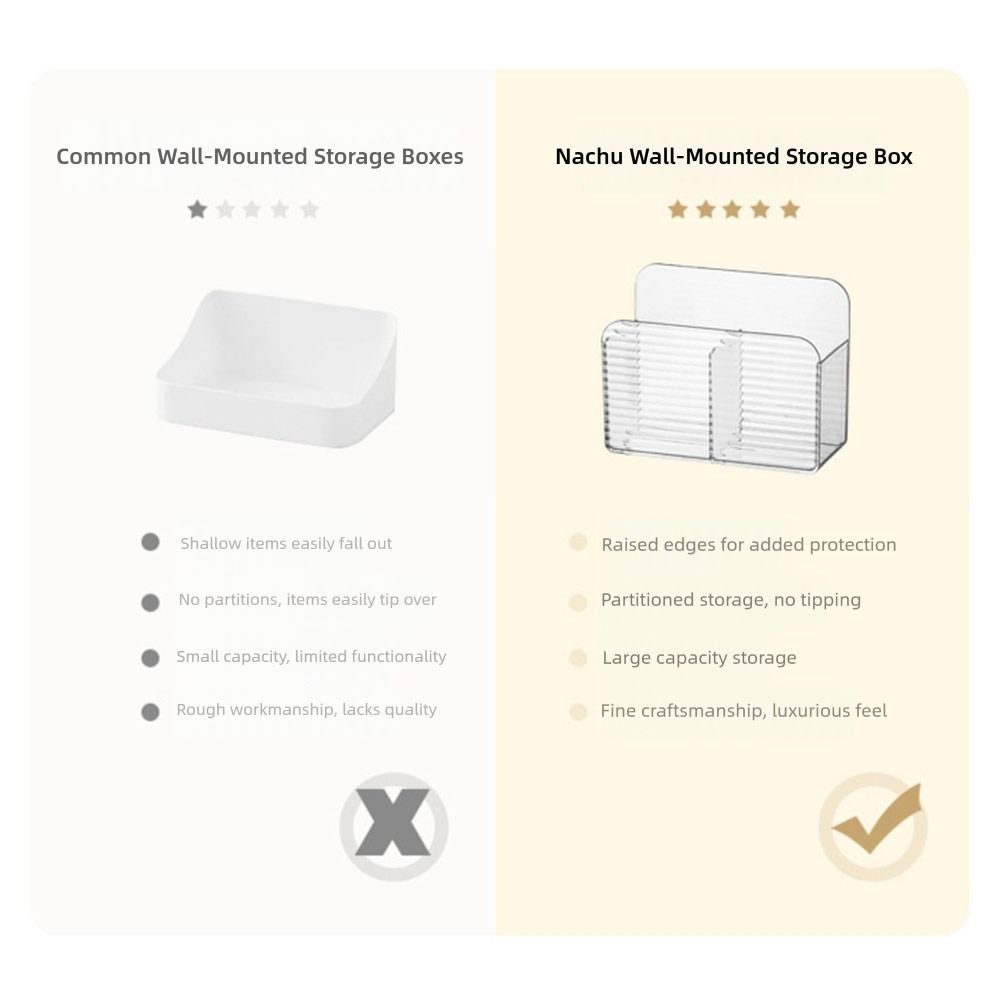 New Double Grid Remote Control Storage Box Multi-function Transparent Acrylic Shelfs Wall-mounted Desktop Storage Container