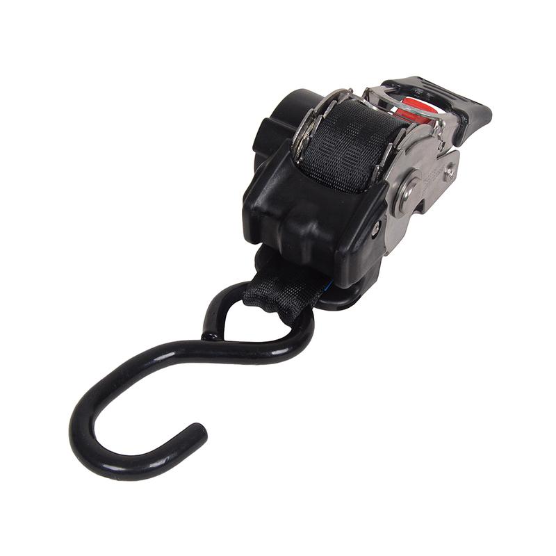 MOTO4U Bolt on Retractable Ratchet Straps Coated S Hook Stainless Steel Auto Retract Ratchet Straps Self Ratcheting Strap 1PC