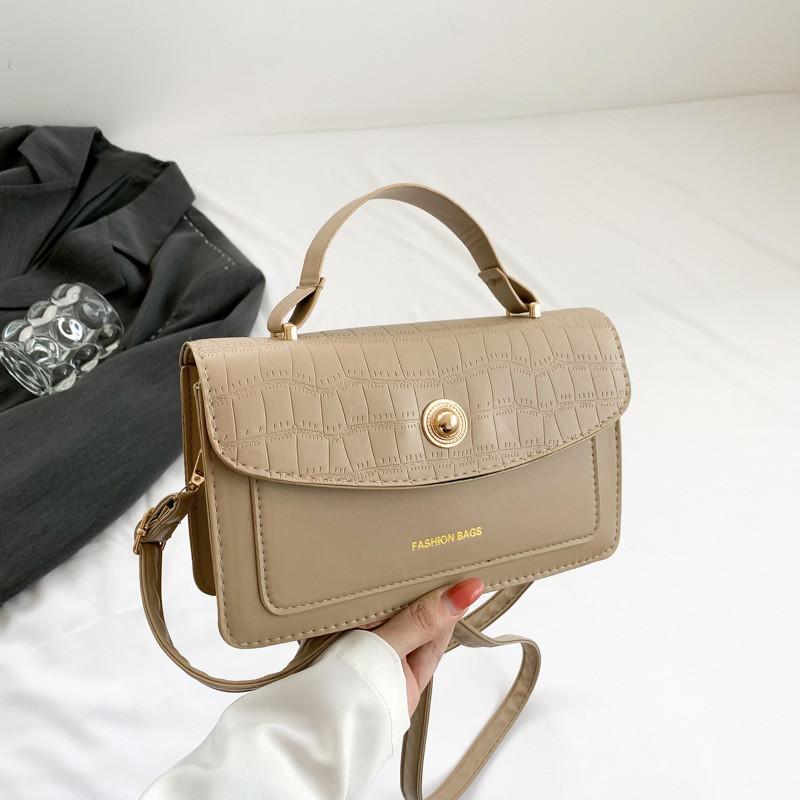 

Fashionable Small Square Tote Bag For Women 2023 Street Style Casual Pu Leather Handbag With Stitching Details In Black White Pink Beige хакі