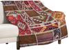 Rustic Watercolor Botanical Rose Peony Vintage Leaves Plant Boho Gothic Print Throw Blankets for Bed Living Room Bedding Couch