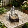 Yousheng Halloween Skull Ornament, Resin Skeleton Shape 3D Printed Figure, Portable Desktop Skull Figurine Tabletop Party