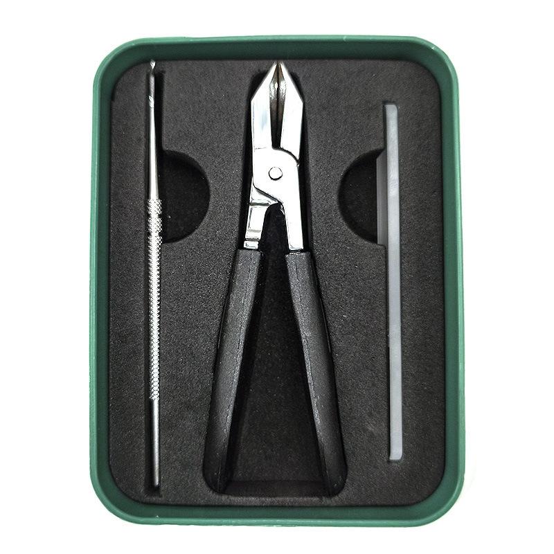 

Stainless Steel Anti-Splash 25° Slant Edge Nail Clipper 3-Piece Set Portable Manicure and Pedicure Tool Nail Clipper Set чорний