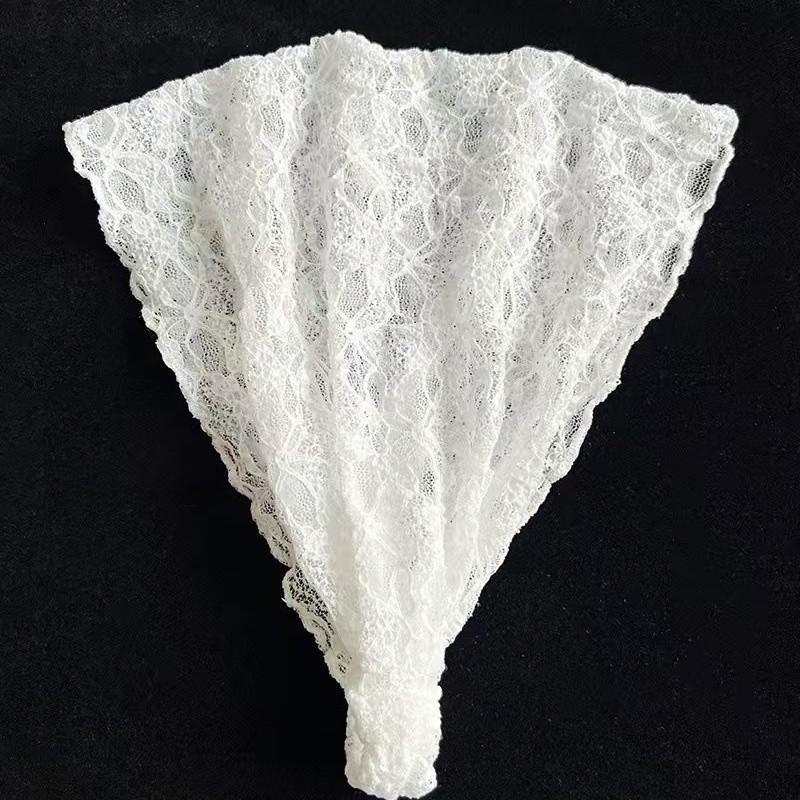 Girls Lace Elastic Wide Headband Summer Thin Hollow Head Scarf Embroidered Headwrap Head Covering For Party Hair Accessory