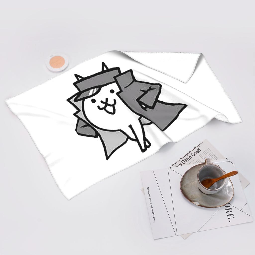 Gato Jotaro Battle Cats Soft Face Towel Quick Dry Pool Bath Cotton Towels Absorbent
