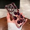 Red Cherry Plating Phone Case For Xiaomi Redmi 15 A3 15C 14C 13C K50 A1 Note 15 14 13 12 12s Pro Plus 4G 5G Anti Fall Airbag