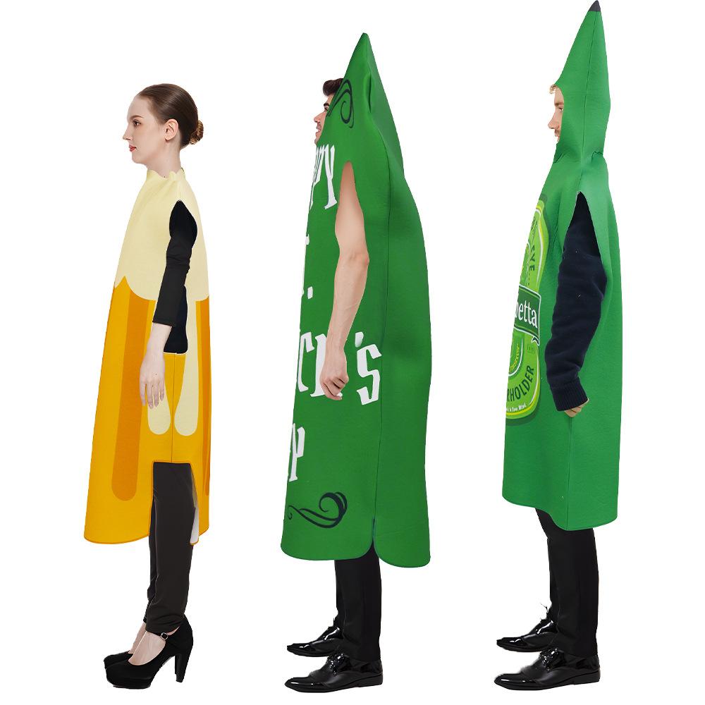 Digital bedrucktes Bierflaschen-Karnevalsparty-Kostüm, Bühnenperformance-Requisite, Oktoberfest-Cosplay-Outfit