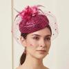 Wave Point Felt Fascinator Hat Solid Color Wedding Veil Hat Temperament Hair Clip Hat  Girl