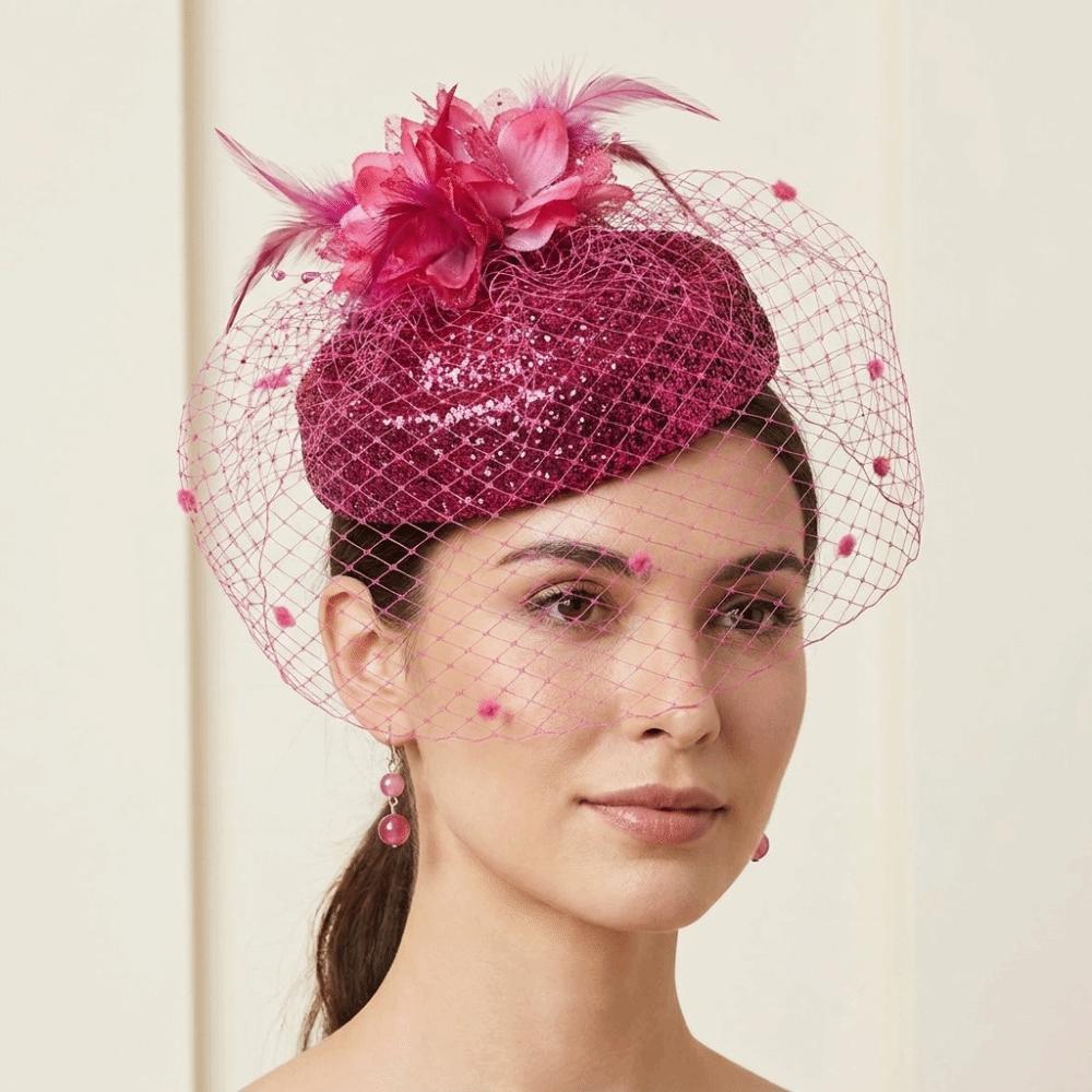 Wave Point Felt Fascinator Hat Solid Color Wedding Veil Hat Temperament Hair Clip Hat  Girl