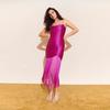 European & American Fringe Off-Shoulder Sexy Spaghetti Strap Bodycon Party Dress