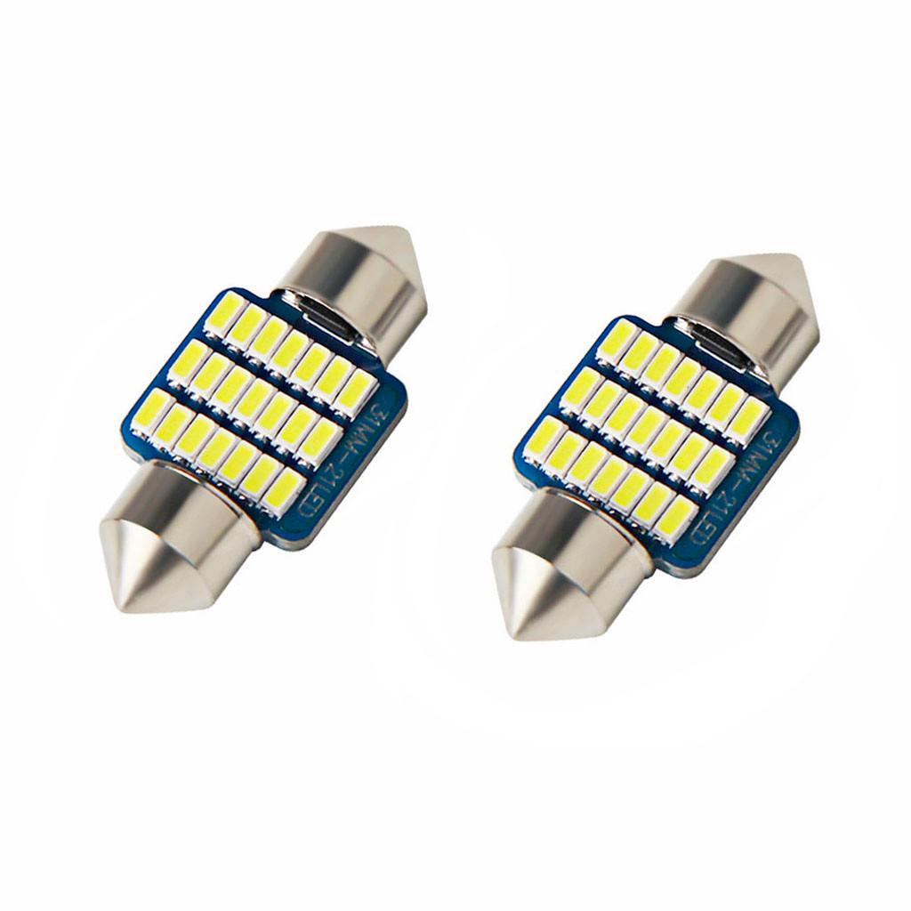 2PCS 31MM 3014 21SMD LED Car Festoon Dome Interior Map Reading Light Bulb White