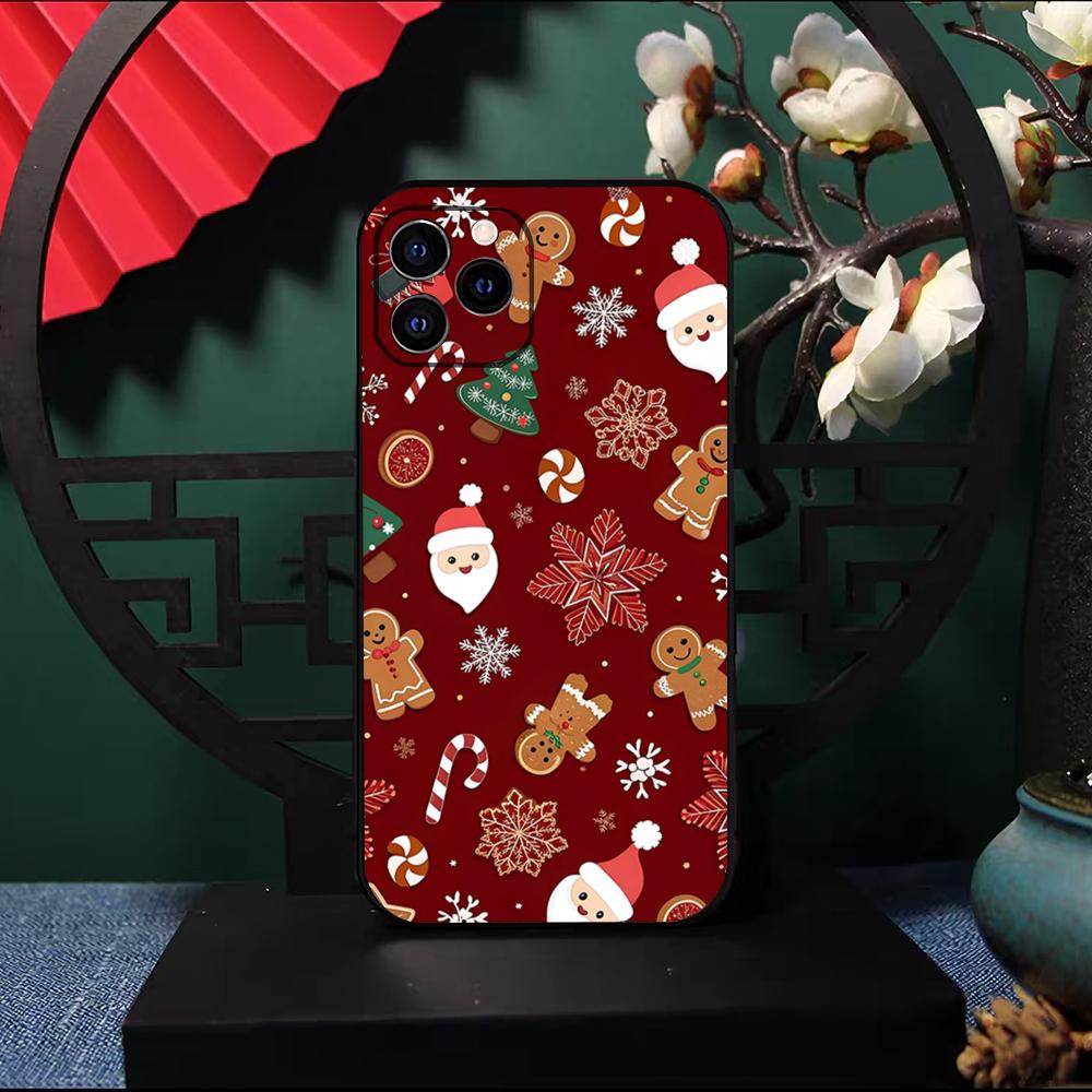 Christmas Santa Claus Snowman Phone Case For IPhone 17 Pro Max 16 15 14 Pro Max 13 11 X Xs Xr 8 7Plus Silicone Cover