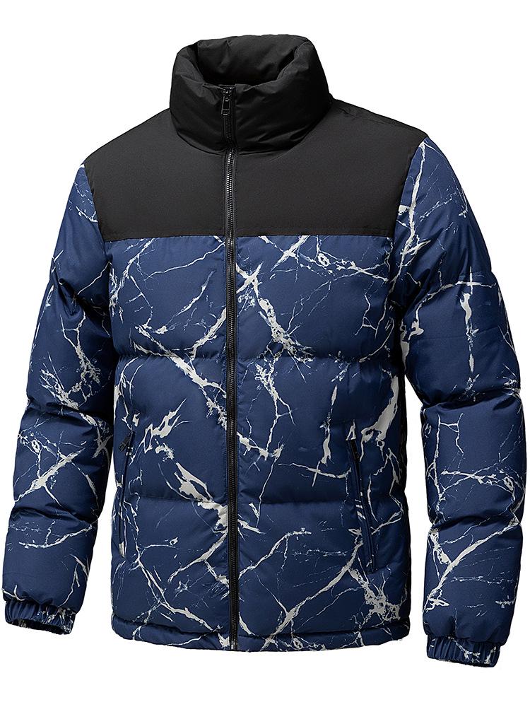 Men's Trendy Camouflage Cotton Jacket, Winter Warmth with Thickened Stand Collar