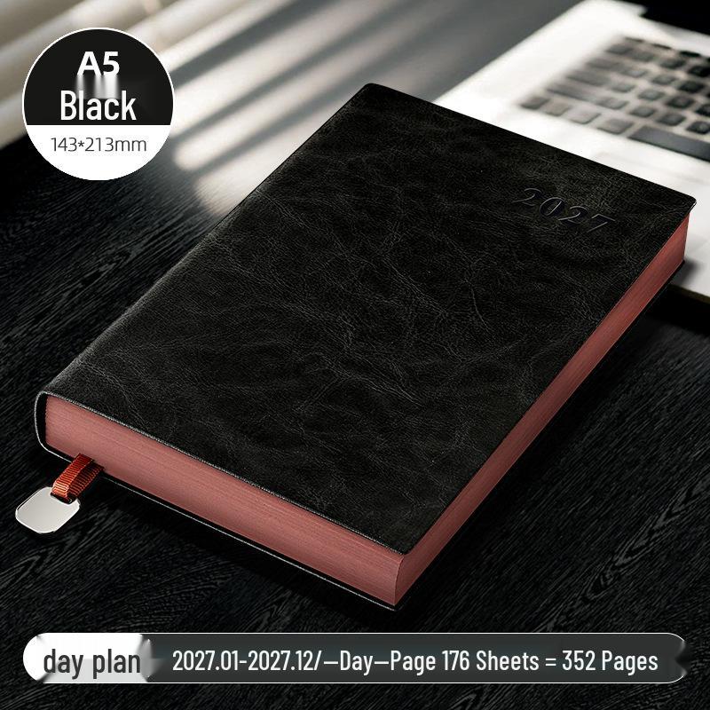 2026 A5 Planner: Soft Leather Cover, Annual Calendar, Custom LOGO Efficiency Notebook