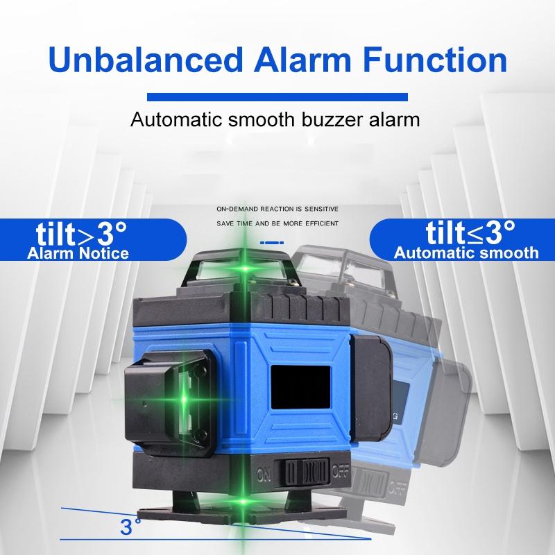 16 Lines Laser Level 4D Green Lines Self-Leveling 360 Horizontal & Vertical Cross High Precision Outdoor Powerful