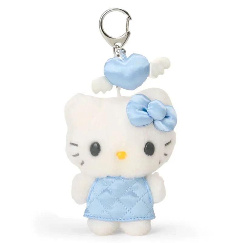 NEW Velvet Series  lovely heart Plush Toy Keychain plaid overalls Kitty cat girly fluffy doll bag hanging ornament