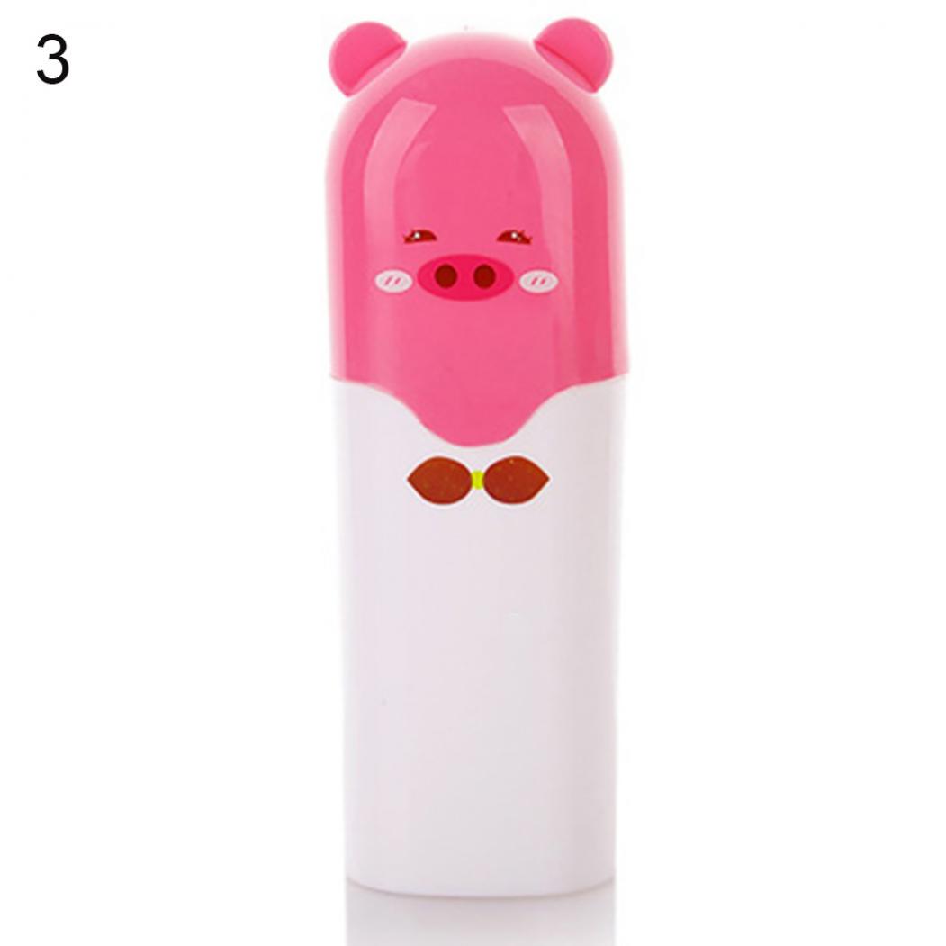 

Портативный милый мультяшный дорожный ящик для хранения зубных щеток и зубной пасты с крышкой ADM розовый