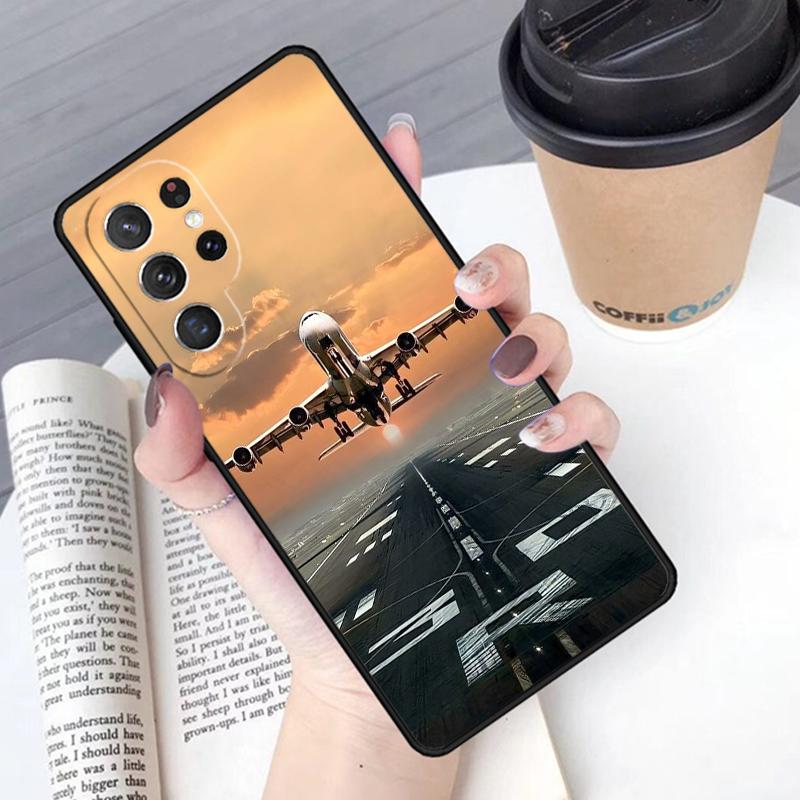 Airplane Plane Aircraft Phone Case Cover For Samsung Galaxy S24 S25 Ultra S21 S22 Ultra S10E Note 10 Plus Note 20 FE S23