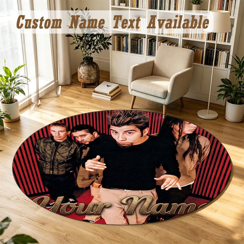 Deftones Personalized Round Rug Support Custom Name, Soft Home Decor Mat