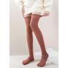 Thicken Warm Pairs Autumn Winter Women's Knee High Socks Thick and Warm Stockings Solid Color Slimming Stocking For Girls Gift