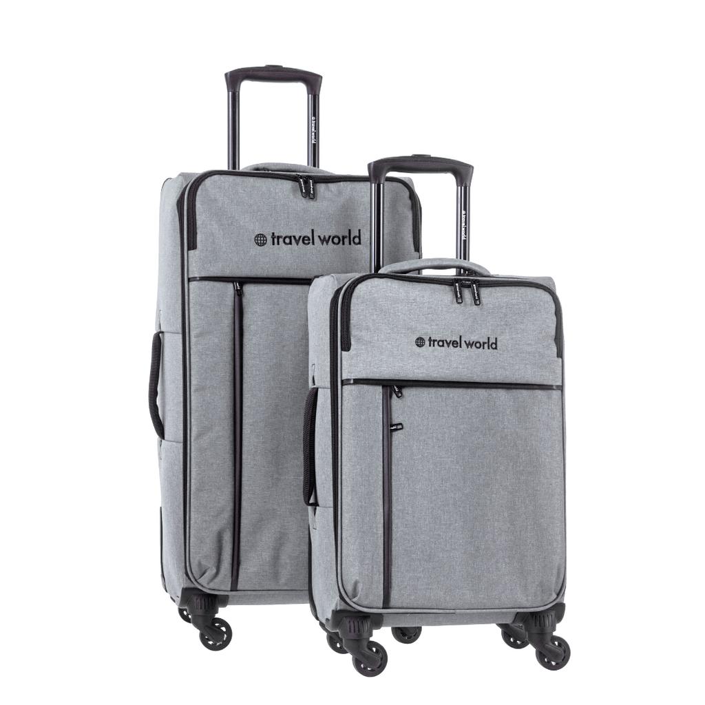 Set of 2 Soft Suitcases (L-76cm) (S-56cm) BAP SILVER