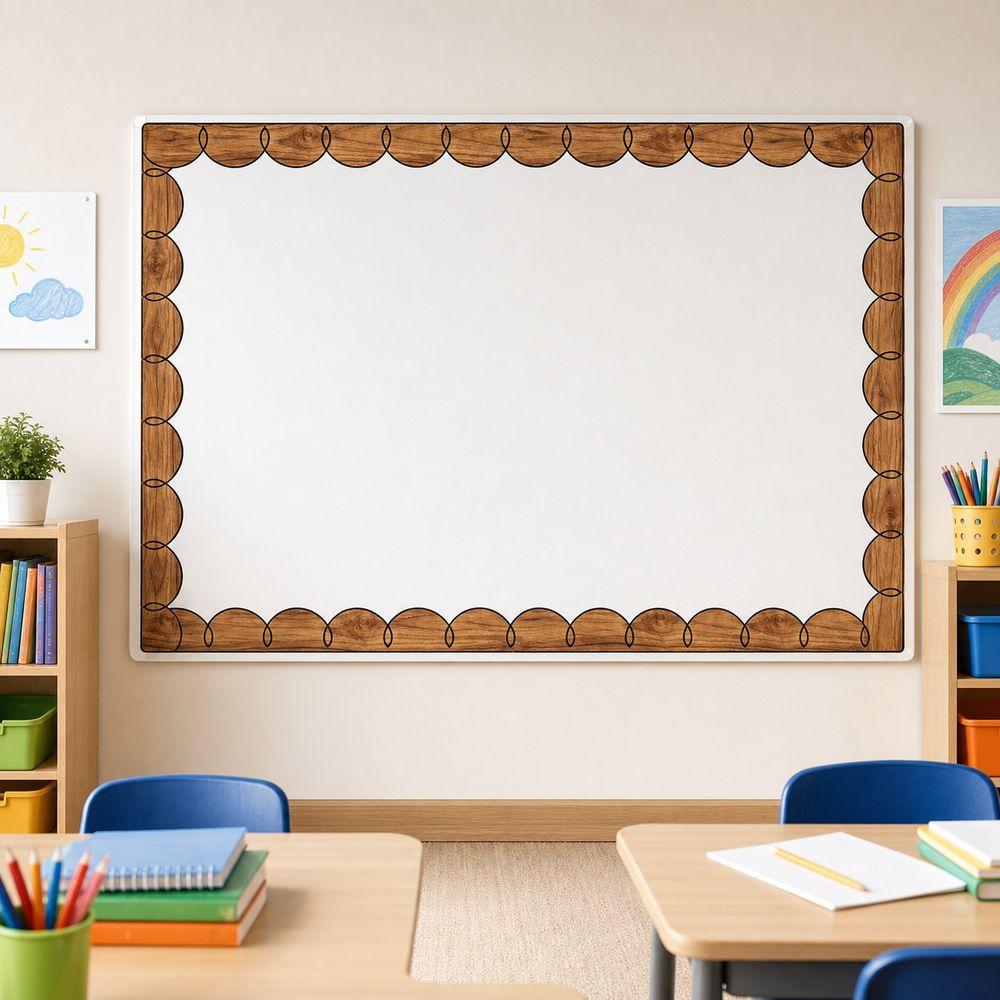 10m/Roll Bulletin Board Border Wood Grain Decorative Board Border Sticker Classroom Decor