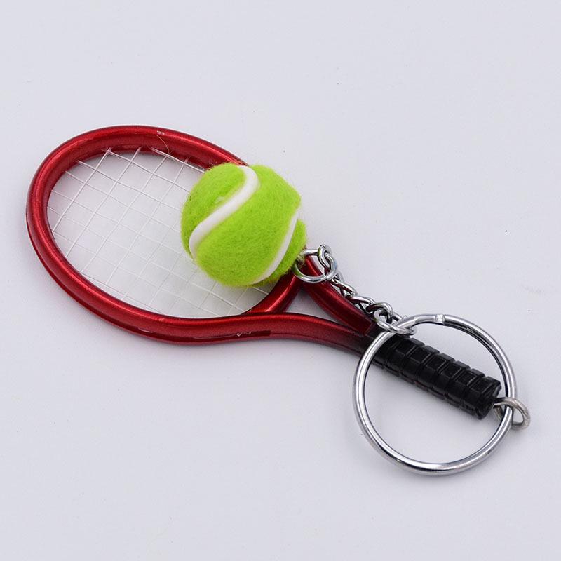 Colorful Tennis Racket Keychain Set: Sports Accessory & DIY Jewelry Ornament