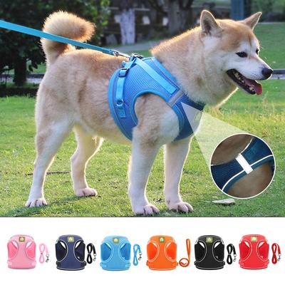 Reflektierender Haustier-Brustgurt, verstellbares Mesh-Haustier-Brustseil, Hundeleine, Hundegeschirre