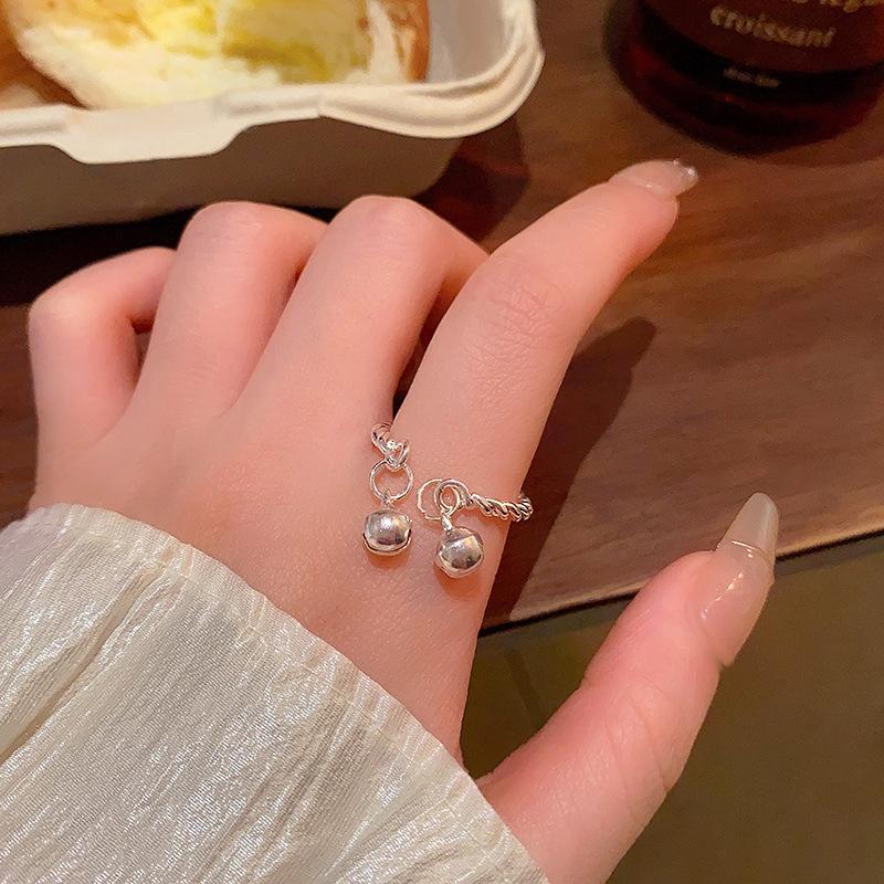 Пошагово двойной звон женское ретро нишевый дизайн кольцо на указательный палец популярная рука opening adjustable