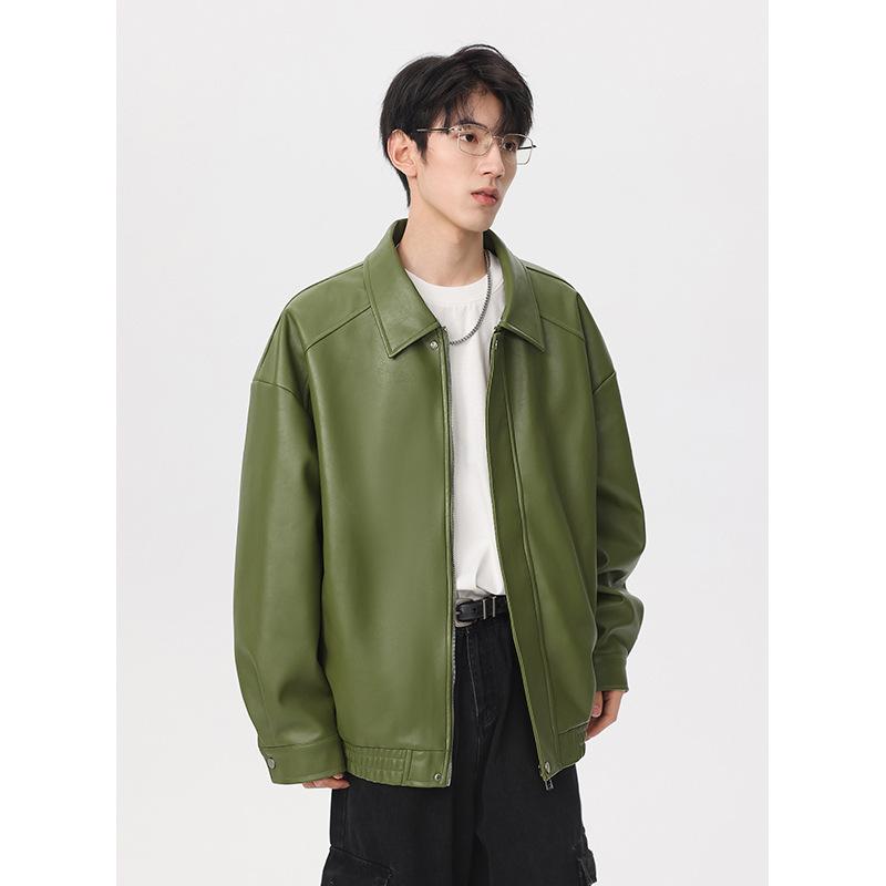 Men’s 2024 Autumn Suede Jacket: Trendy Loose Fit with Turn-Down Collar - Versatile Casual Top.