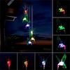 LED Solar Wind Chime Butterfly Crystal Windchime Hummingbird Color Changing Waterproof Outdoor Windchimes for Garden Decoration