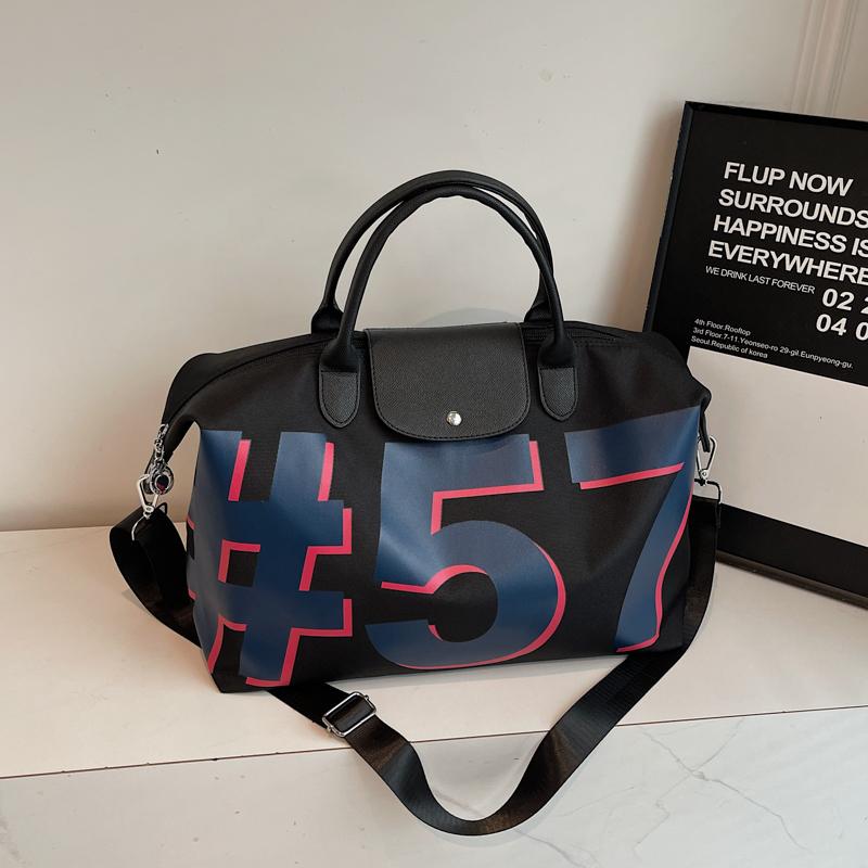 Reisetasche mit großer Kapazität für kurze Strecken, Damen-Sporttasche, Pendler-Tragetasche mit Buchstabenaufdruck