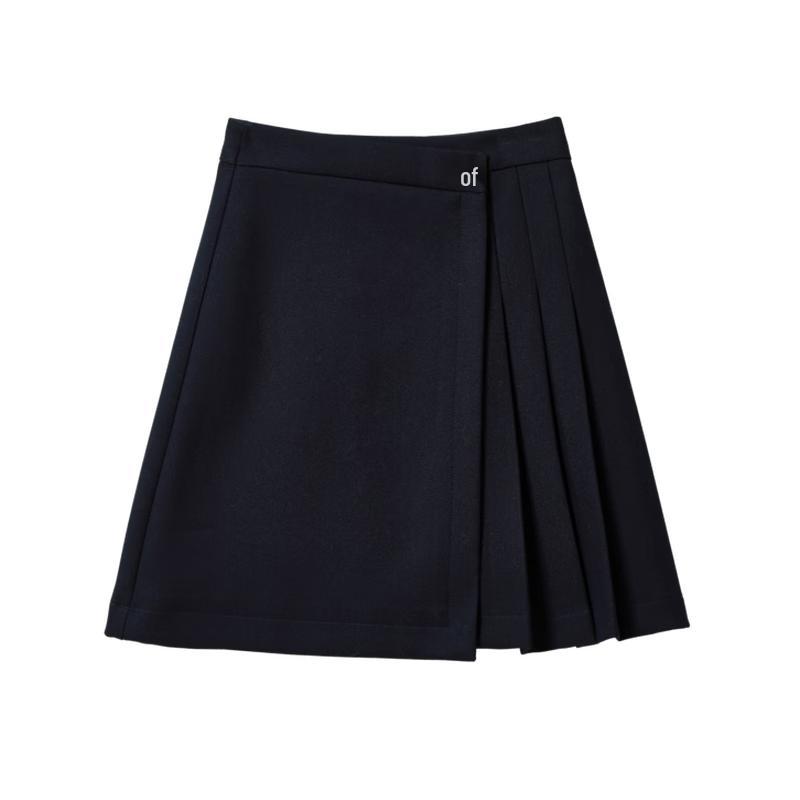 

Women s High-Waist Asymmetrical Pleated A-Line Skirt M