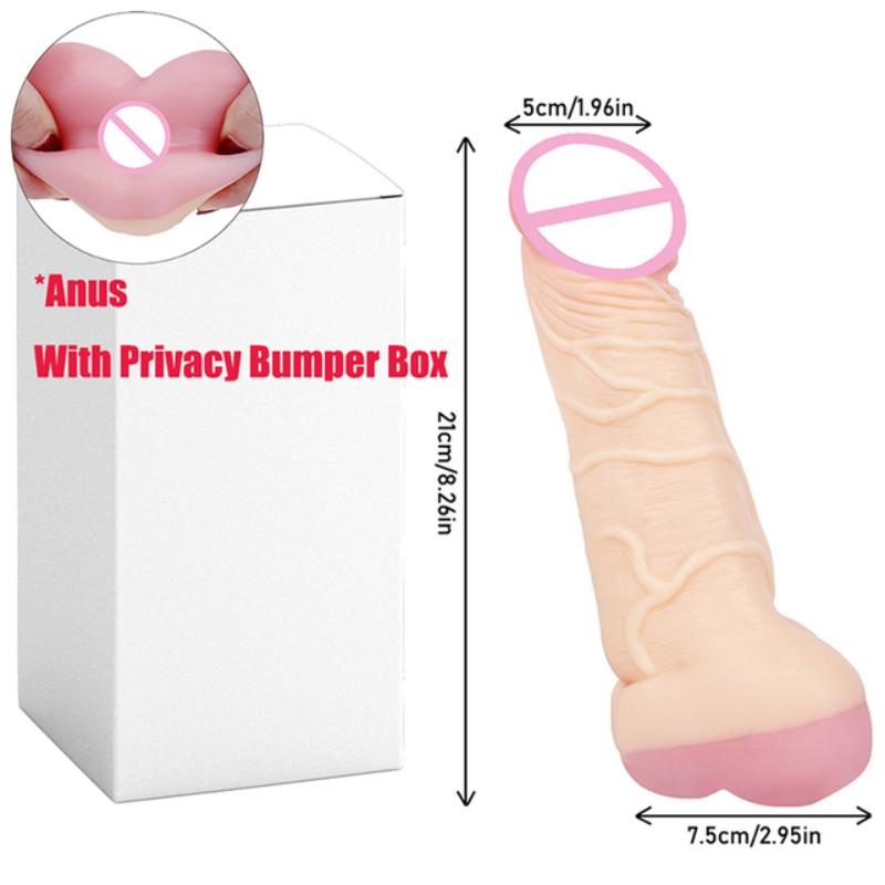 2 In 1 Realistic Pussy with Real Big Penis Enlarger Sleeve Vagina Anus Masturbation Sex Toys for Men Women Adult Erotic Supplies