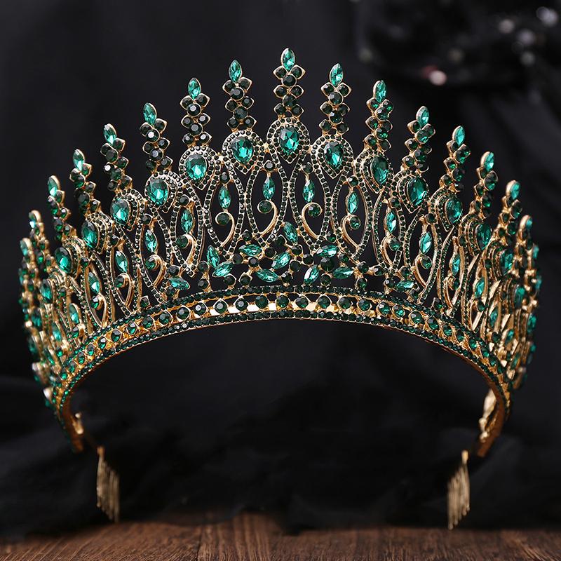 Royal Queen Rhinestone Crown Big Diadem CombsTiara Crowns for Women Bridal Wedding Party Crown Hair Dress Jewelry Accessories